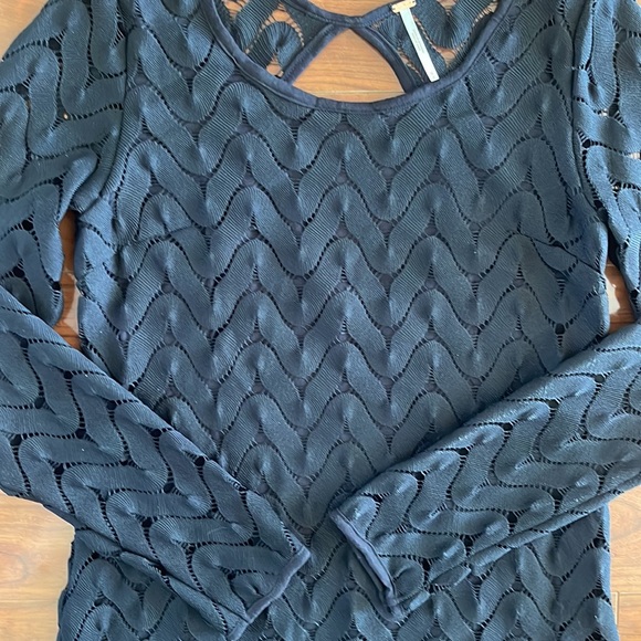 COPY - Free People Black Open Back Lace Mini Dress - Picture 5 of 8